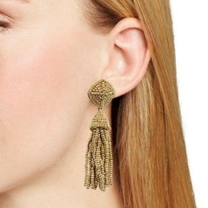 BaubleBar Rubina Beaded Tassel Earrings Black